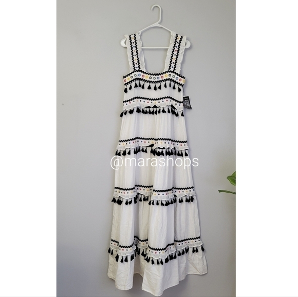 Dodo Bar Or Amal Tassel Studded Maxi Cotton Dress - Picture 6 of 7